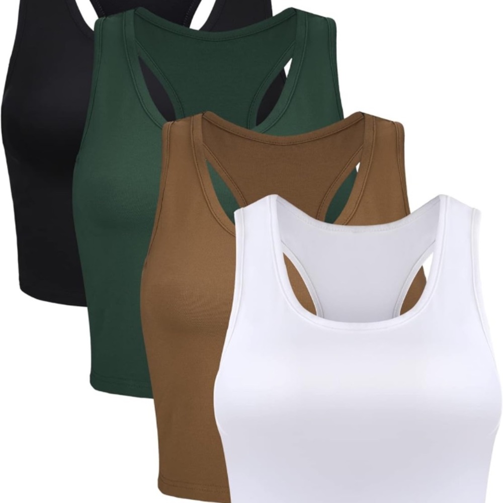 small white workout crop top